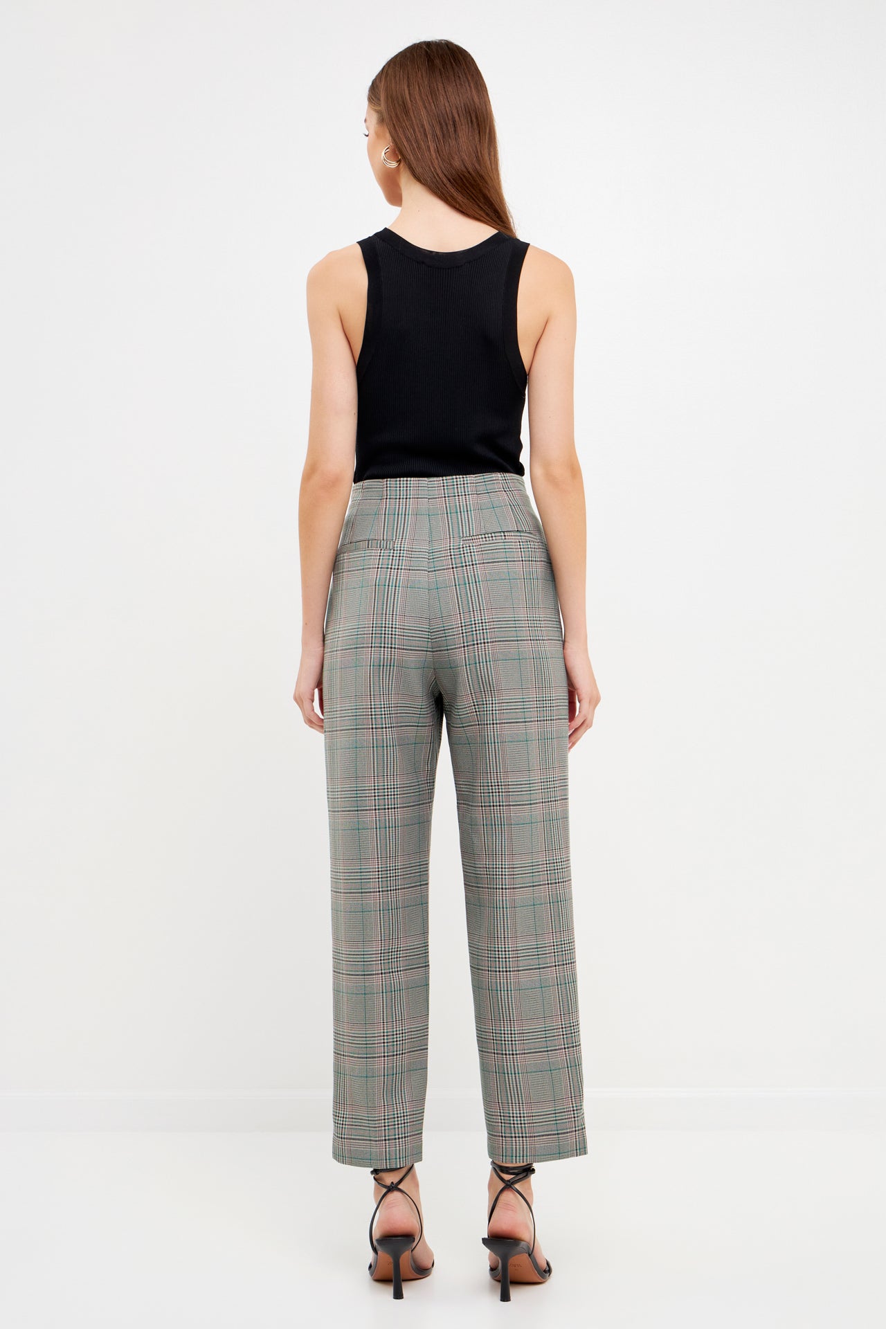 High Waist Check Pants