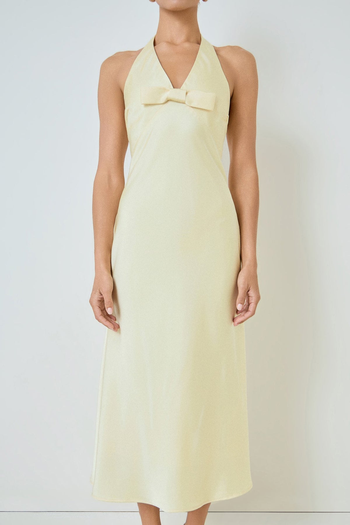 MARSY - V-neck Satin Dress - DRESSES available at Objectrare