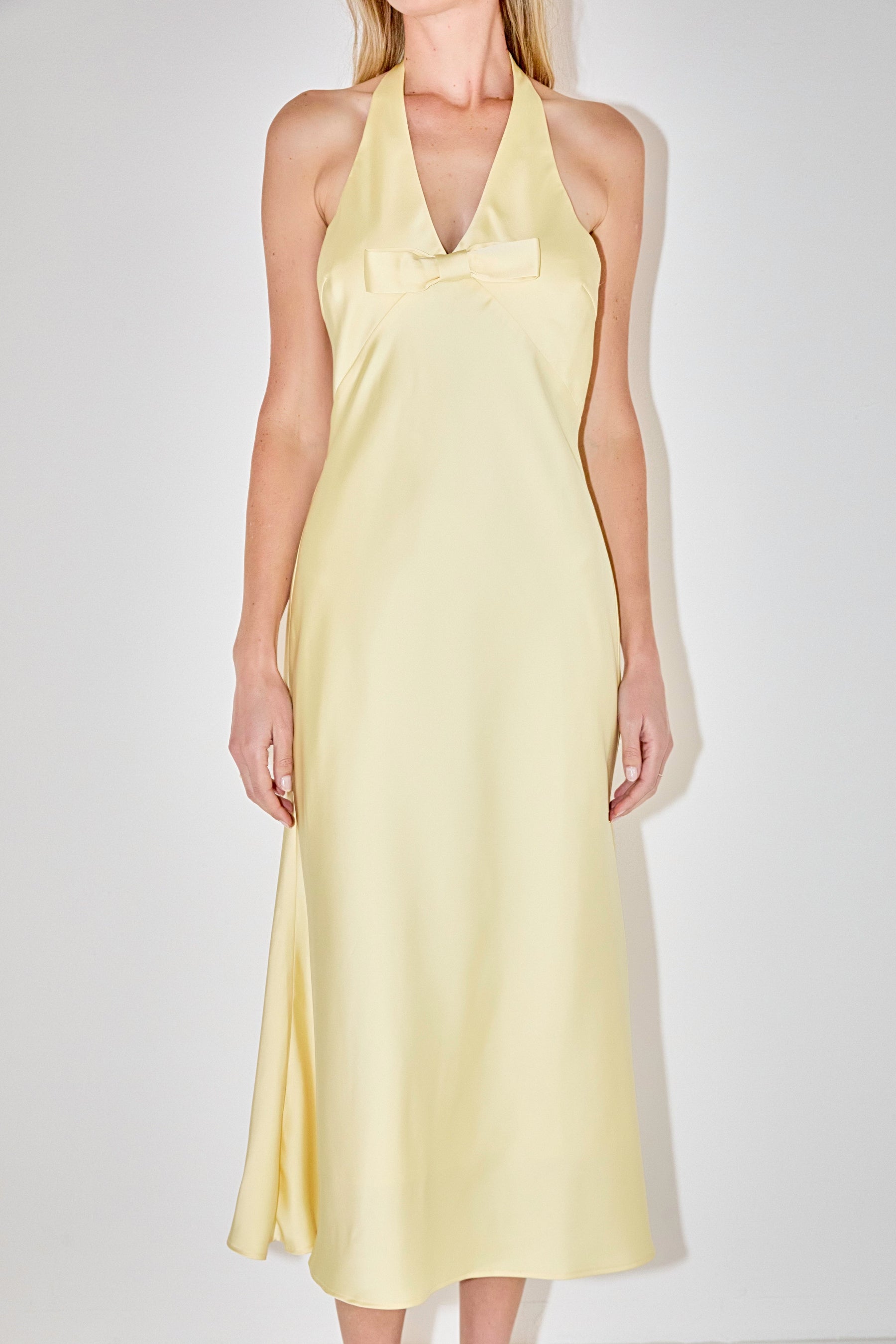 V-neck Satin Dress