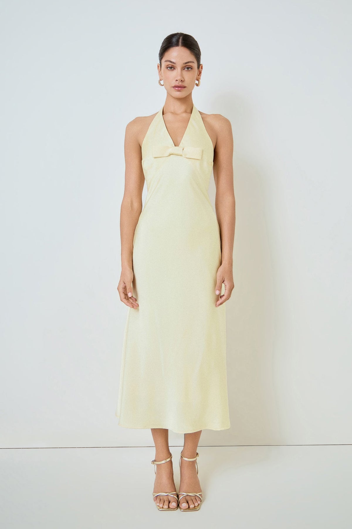 MARSY - V-neck Satin Dress - DRESSES available at Objectrare