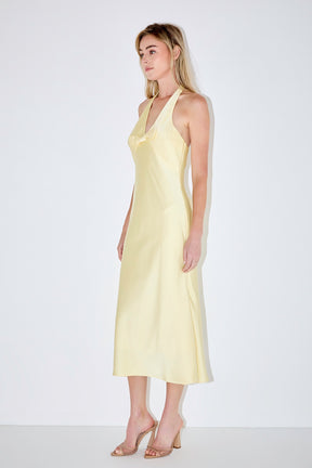 V-neck Satin Dress