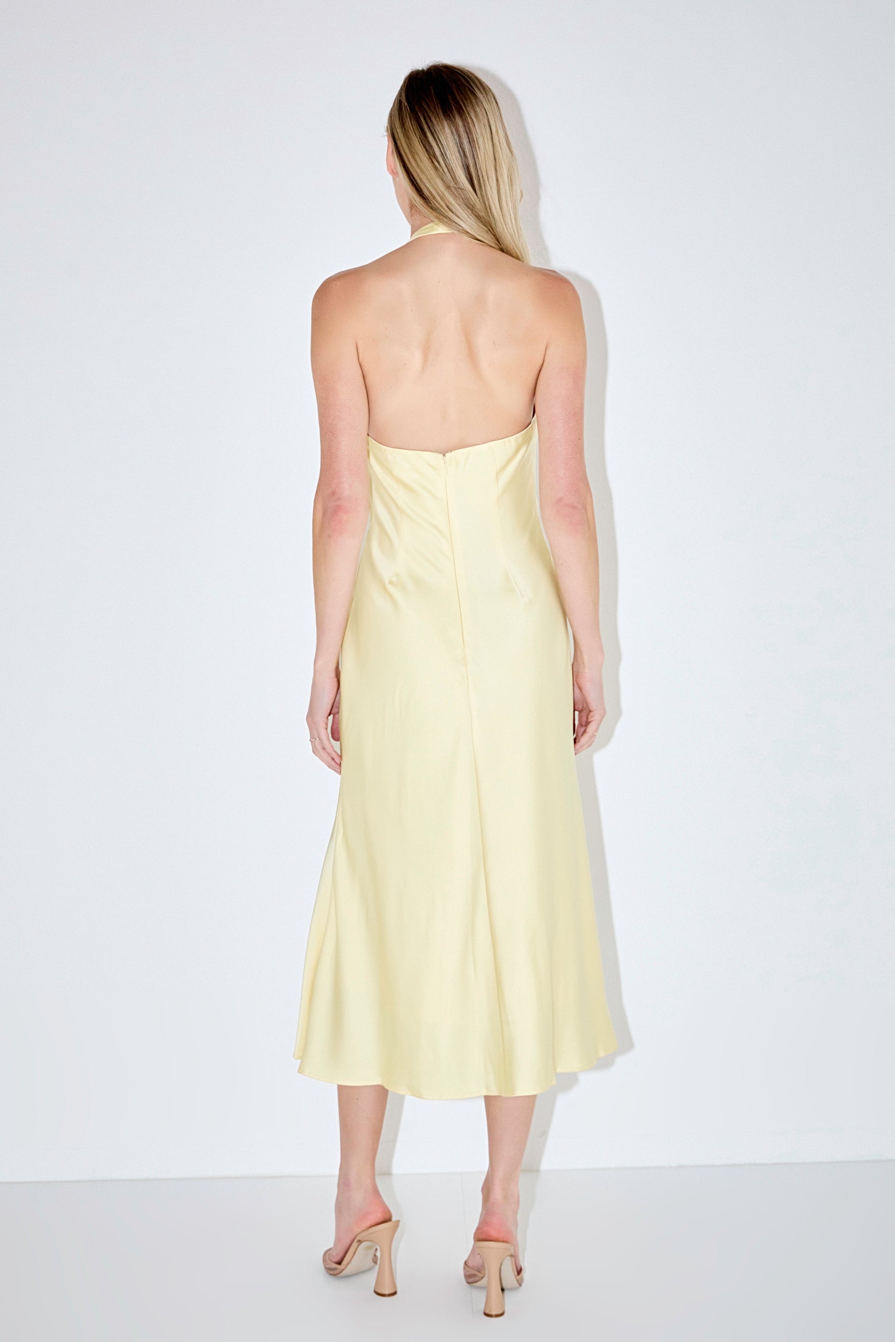 V-neck Satin Dress