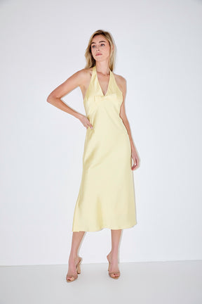 V-neck Satin Dress