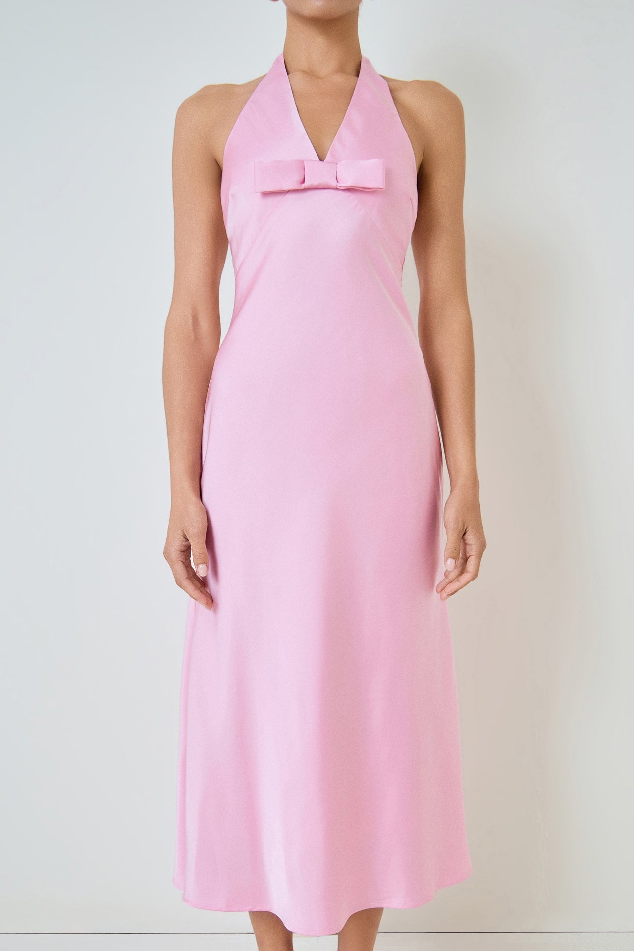 V-neck Satin Dress