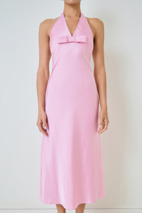 V-neck Satin Dress