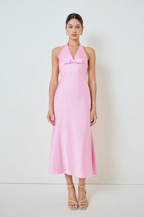 V-neck Satin Dress