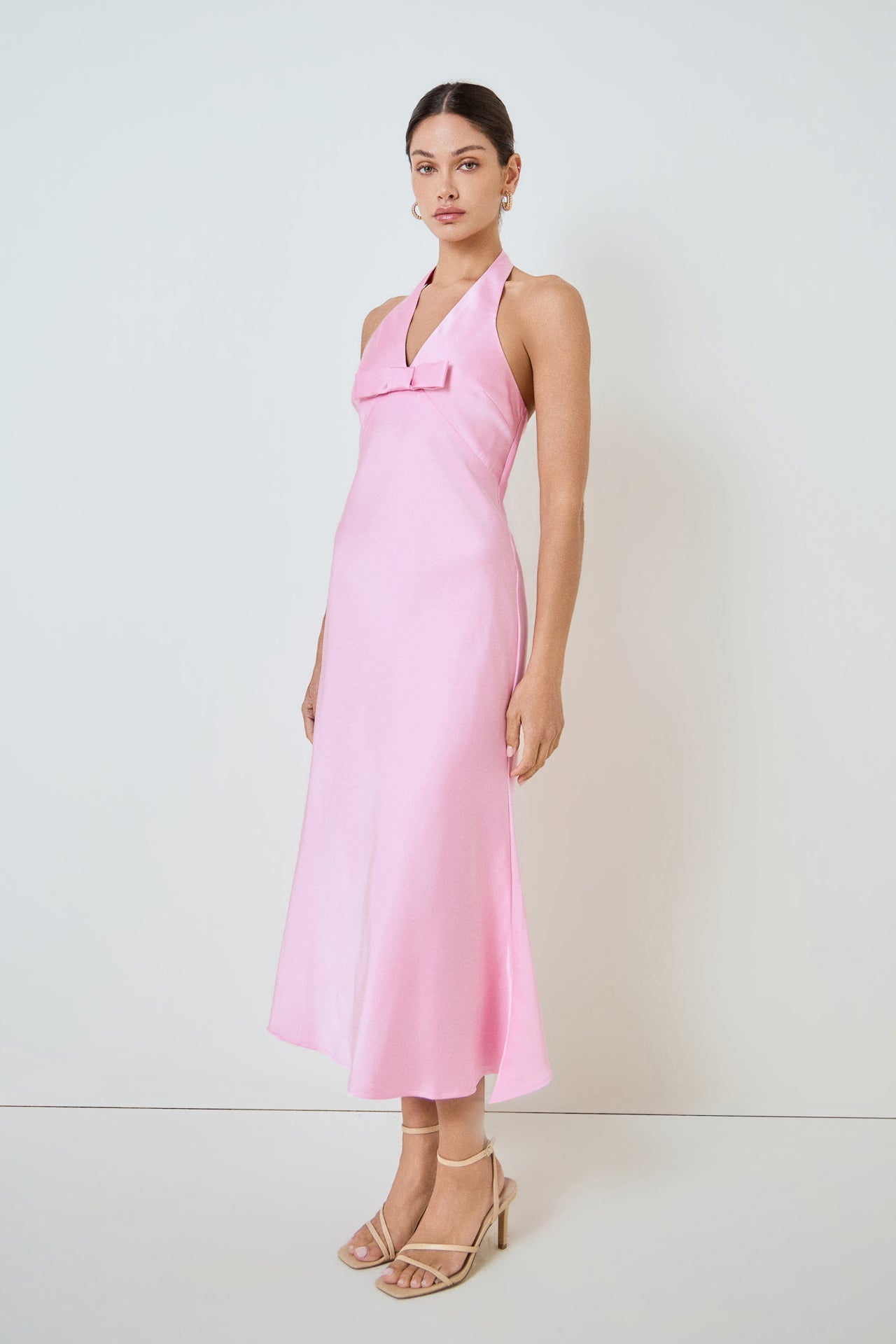 V-neck Satin Dress
