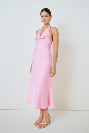 V-neck Satin Dress