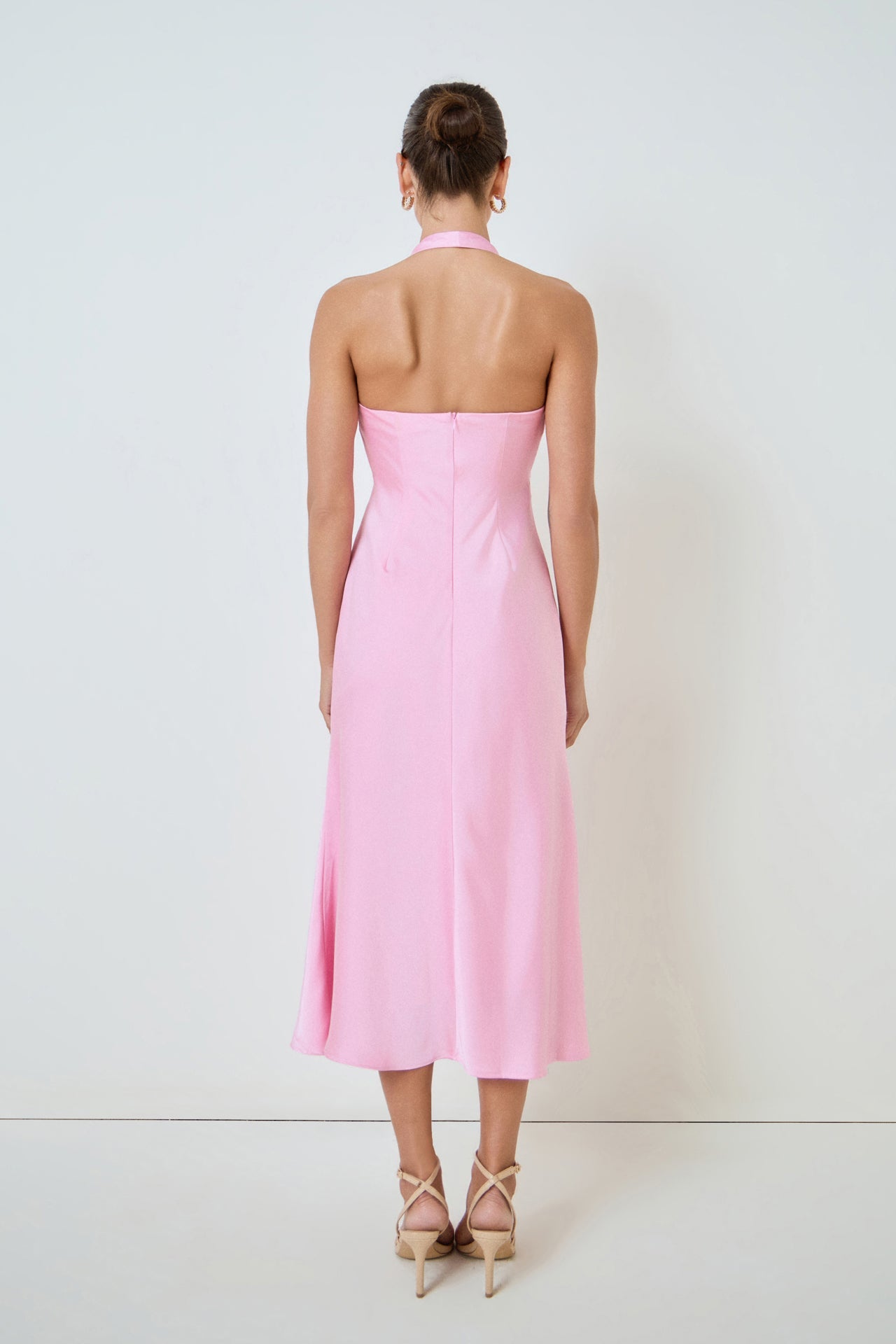V-neck Satin Dress