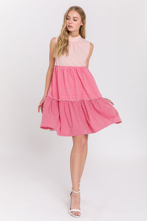 ENGLISH FACTORY - Check Color Block Mini Dress - DRESSES available at Objectrare