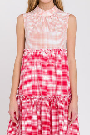 ENGLISH FACTORY - Check Color Block Mini Dress - DRESSES available at Objectrare