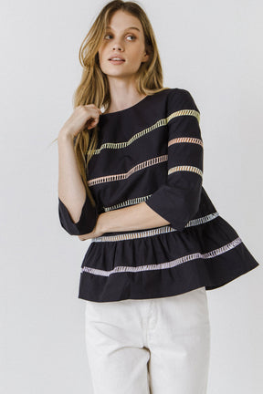ENGLISH FACTORY - Ladder Lace Babydoll Top - TOPS available at Objectrare