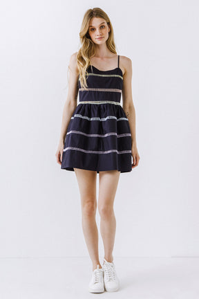 ENGLISH FACTORY - English Factory - Ladder Lace Mini Dress - DRESSES available at Objectrare