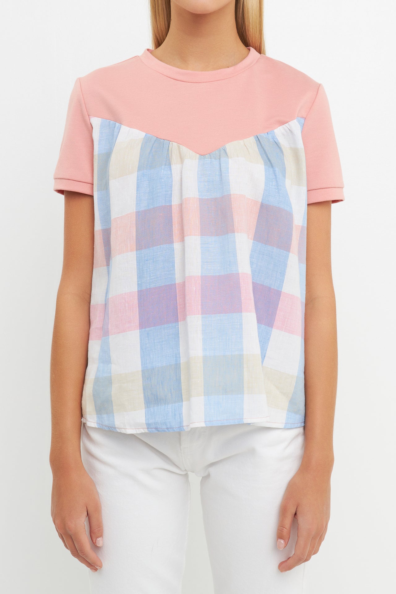 ENGLISH FACTORY - English Factory - Gingham Combo Top - TOPS available at Objectrare