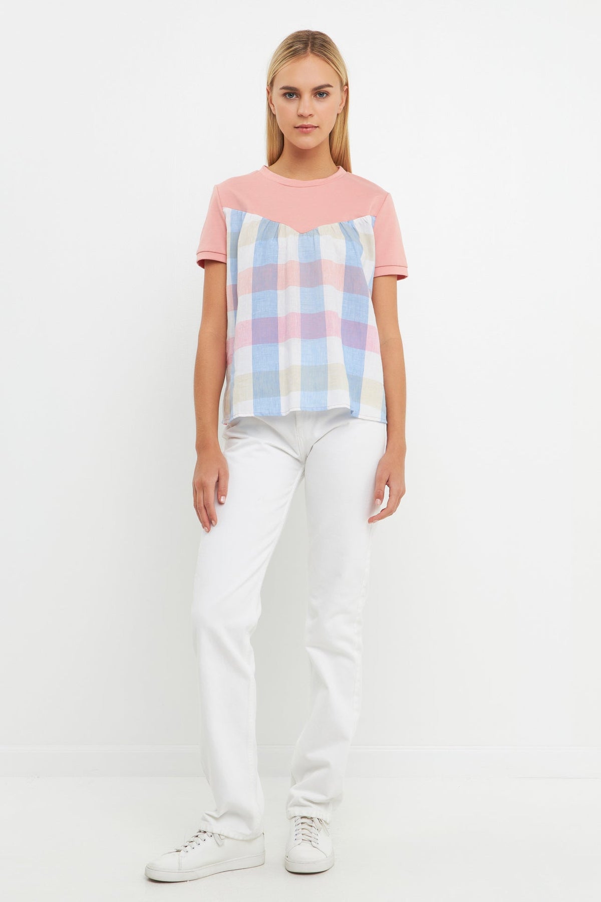 ENGLISH FACTORY - Gingham Combo Top - TOPS available at Objectrare