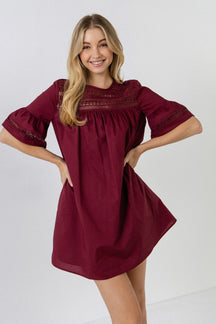 Lace Detail Mini Dress