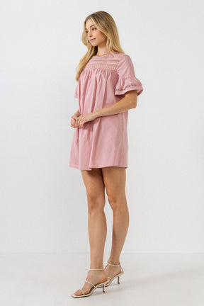 ENGLISH FACTORY - Lace Detail Mini Dress - DRESSES available at Objectrare
