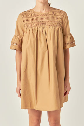 ENGLISH FACTORY - Lace Detail Mini Dress - DRESSES available at Objectrare