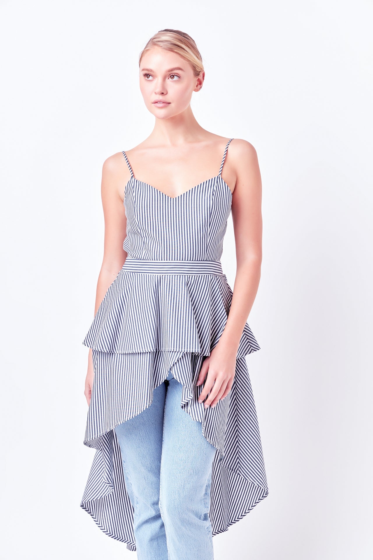 ENGLISH FACTORY - Poplin High-Low Top - TOPS available at Objectrare