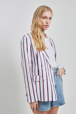 ENGLISH FACTORY - Striped Double Breasted Blazer - BLAZERS available at Objectrare