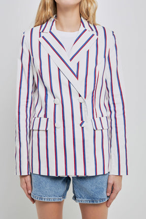 ENGLISH FACTORY - English Factory - Striped Double Breasted Blazer - BLAZERS available at Objectrare