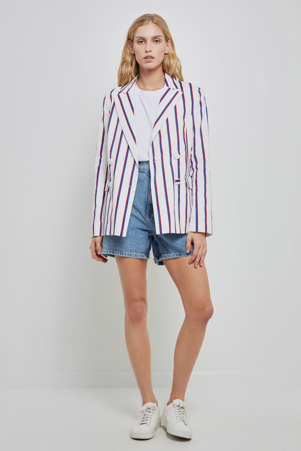 ENGLISH FACTORY - Striped Double Breasted Blazer - BLAZERS available at Objectrare