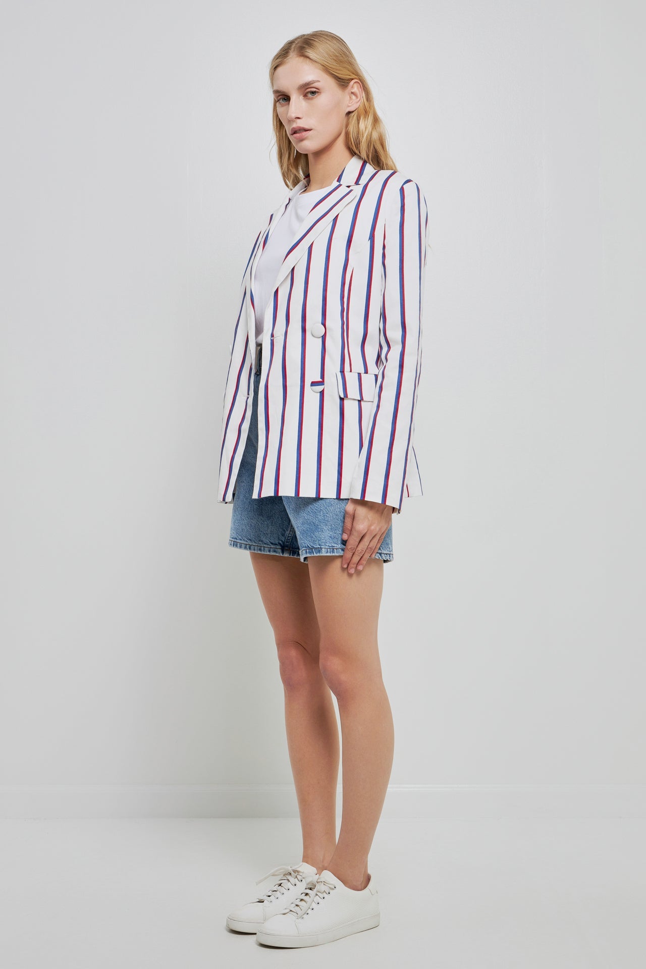 ENGLISH FACTORY - Striped Double Breasted Blazer - BLAZERS available at Objectrare