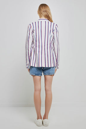 ENGLISH FACTORY - Striped Double Breasted Blazer - BLAZERS available at Objectrare