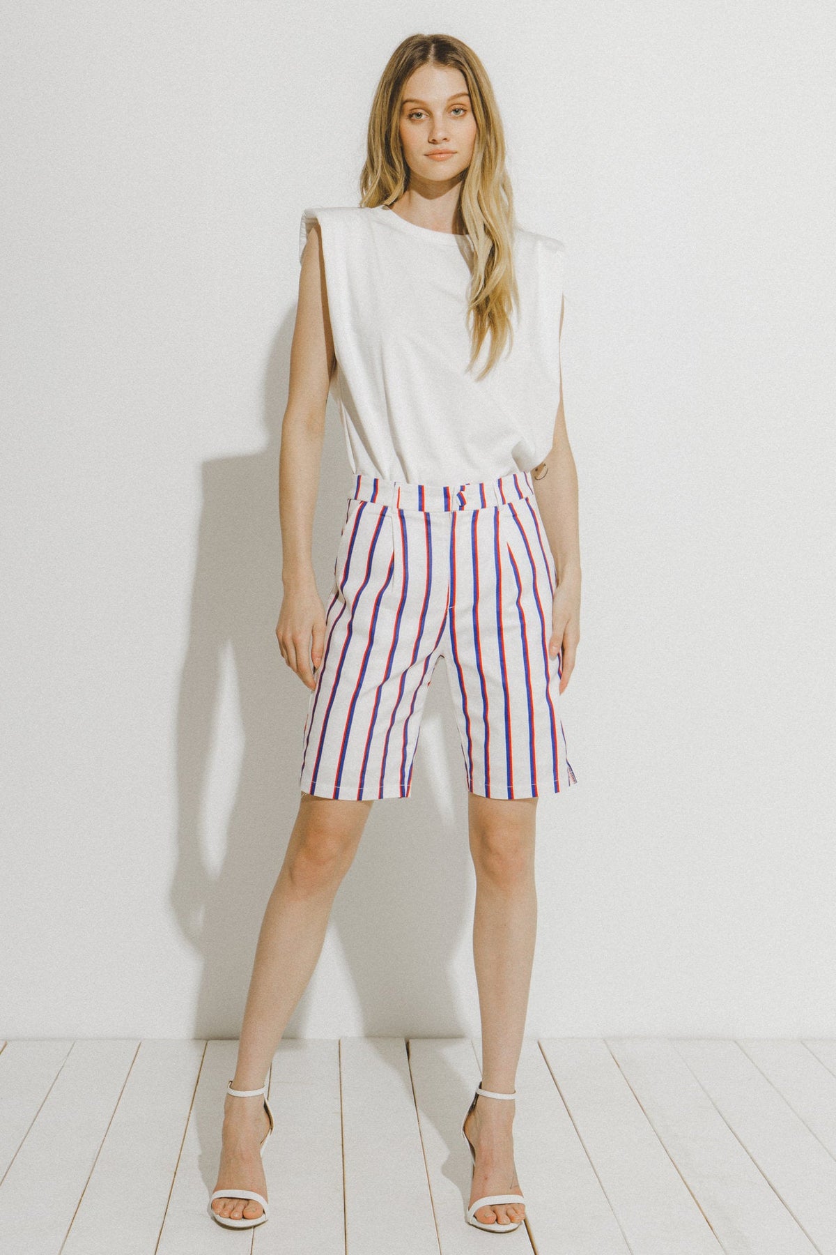 ENGLISH FACTORY - Striped Bermuda Pants - PANTS available at Objectrare