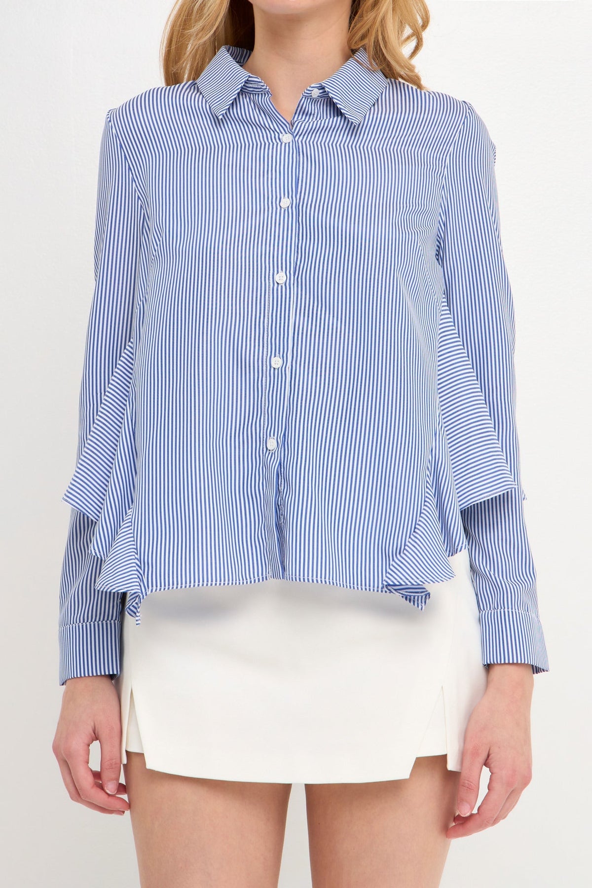 ENGLISH FACTORY - English Factory - Back Flared Stripe Shirt - SHIRTS & BLOUSES available at Objectrare