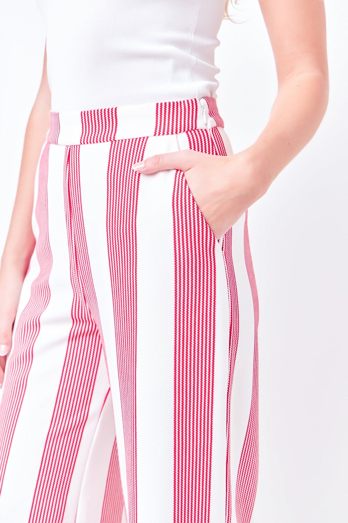 ENGLISH FACTORY - Stripe Fringe hem Pants - PANTS available at Objectrare