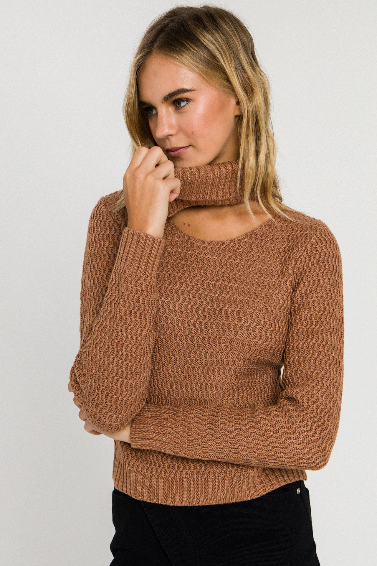 ENGLISH FACTORY - Cut-Out Neck Sweater - SWEATERS & KNITS available at Objectrare