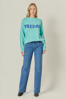 ENGLISH FACTORY - Days Of The Week Sweater - SWEATERS & KNITS available at Objectrare