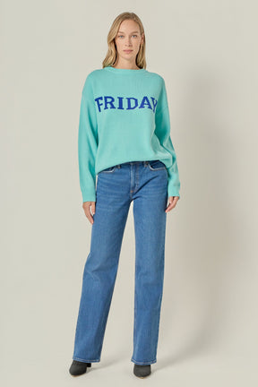 ENGLISH FACTORY - Days Of The Week Sweater - SWEATERS & KNITS available at Objectrare