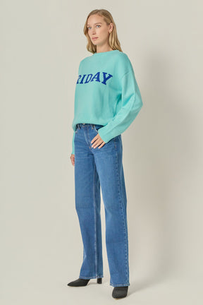 ENGLISH FACTORY - Days Of The Week Sweater - SWEATERS & KNITS available at Objectrare