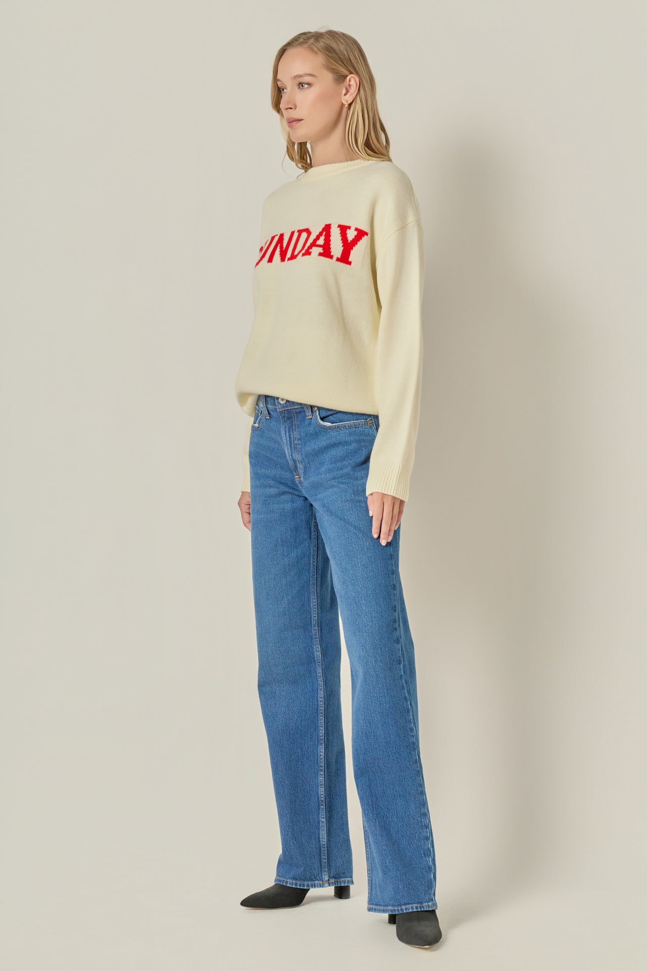 ENGLISH FACTORY - Days Of The Week Sweater - SWEATERS & KNITS available at Objectrare