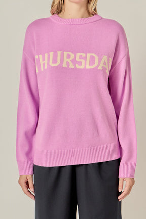 ENGLISH FACTORY - Days Of The Week Sweater - SWEATERS & KNITS available at Objectrare