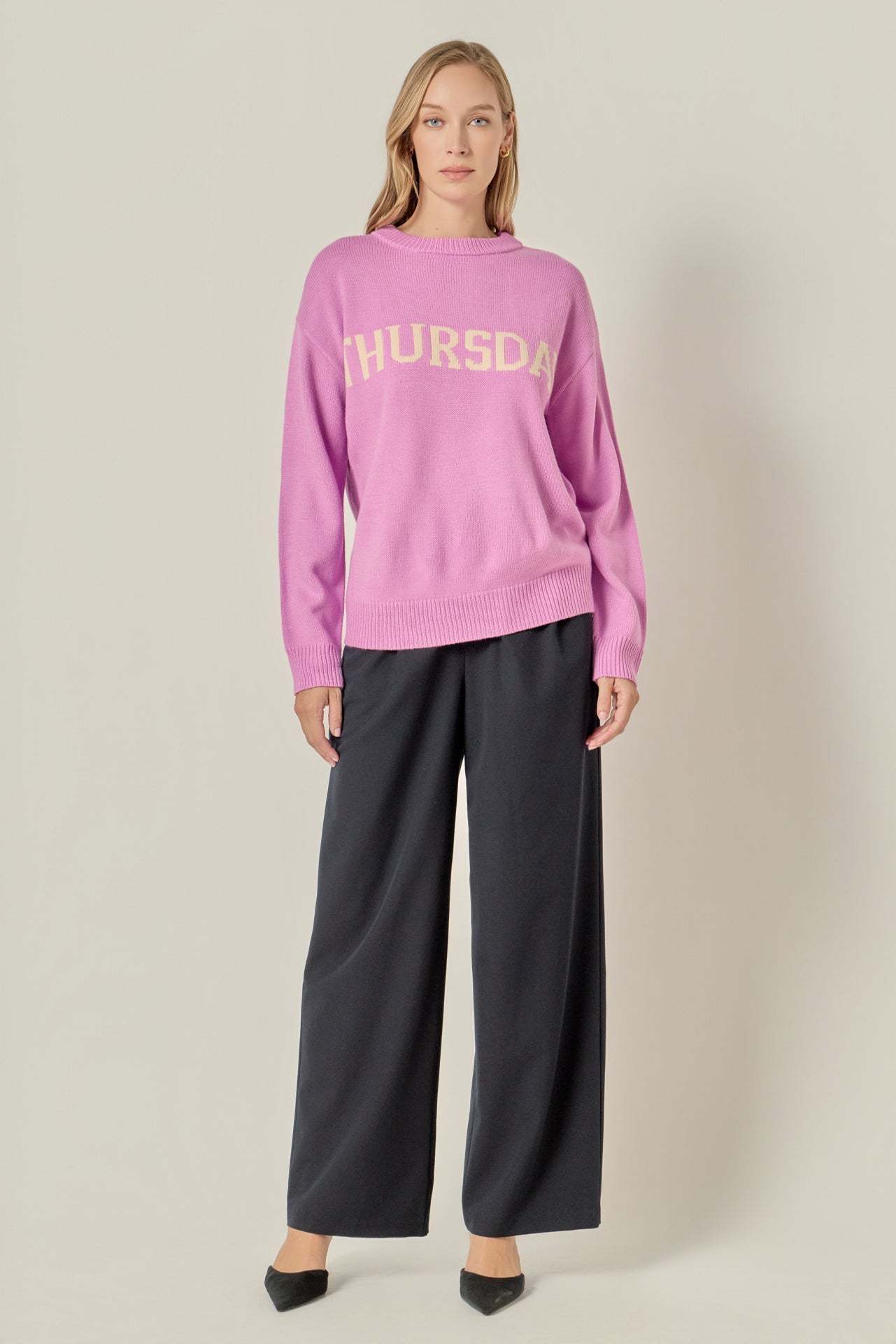 ENGLISH FACTORY - Days Of The Week Sweater - SWEATERS & KNITS available at Objectrare
