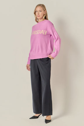 ENGLISH FACTORY - Days Of The Week Sweater - SWEATERS & KNITS available at Objectrare