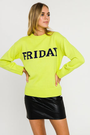 ENGLISH FACTORY - Days Of The Week Sweater - SWEATERS & KNITS available at Objectrare