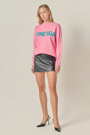 ENGLISH FACTORY - Days Of The Week Sweater - SWEATERS & KNITS available at Objectrare