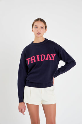 ENGLISH FACTORY - English Factory - Days Of The Week Sweater - SWEATERS & KNITS available at Objectrare