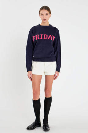 ENGLISH FACTORY - English Factory - Days Of The Week Sweater - SWEATERS & KNITS available at Objectrare