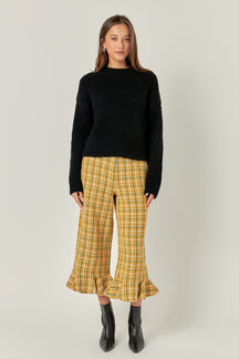 ENGLISH FACTORY - Tweed Wide Leg Culotte Pants - PANTS available at Objectrare