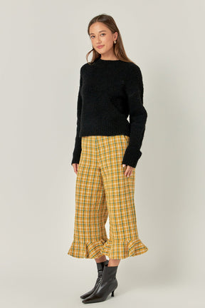 ENGLISH FACTORY - English Factory - Tweed Wide Leg Culotte Pants - PANTS available at Objectrare