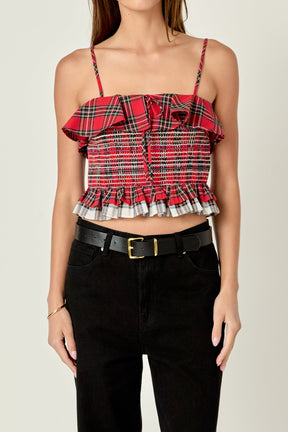 ENGLISH FACTORY - Tartan Check Tank Top - TOPS available at Objectrare