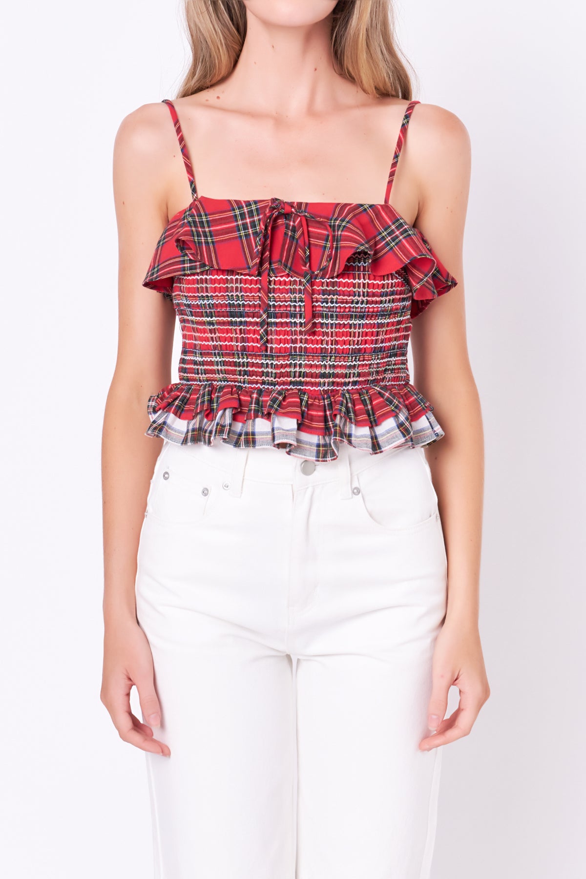 ENGLISH FACTORY - Tartan Check Tank Top - CAMI TOPS & TANK available at Objectrare