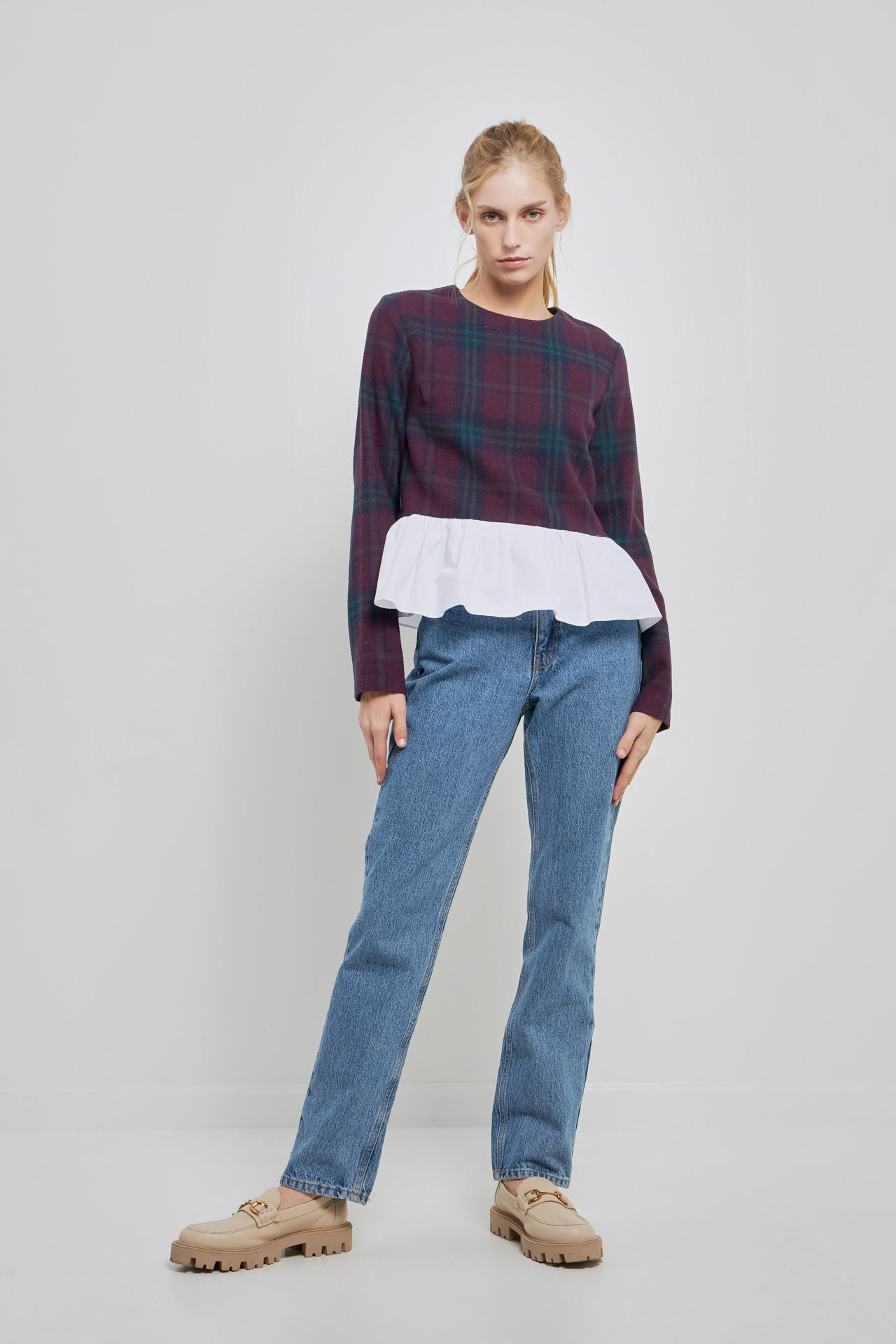 ENGLISH FACTORY - English Factory - Tartan Combo Top - TOPS available at Objectrare