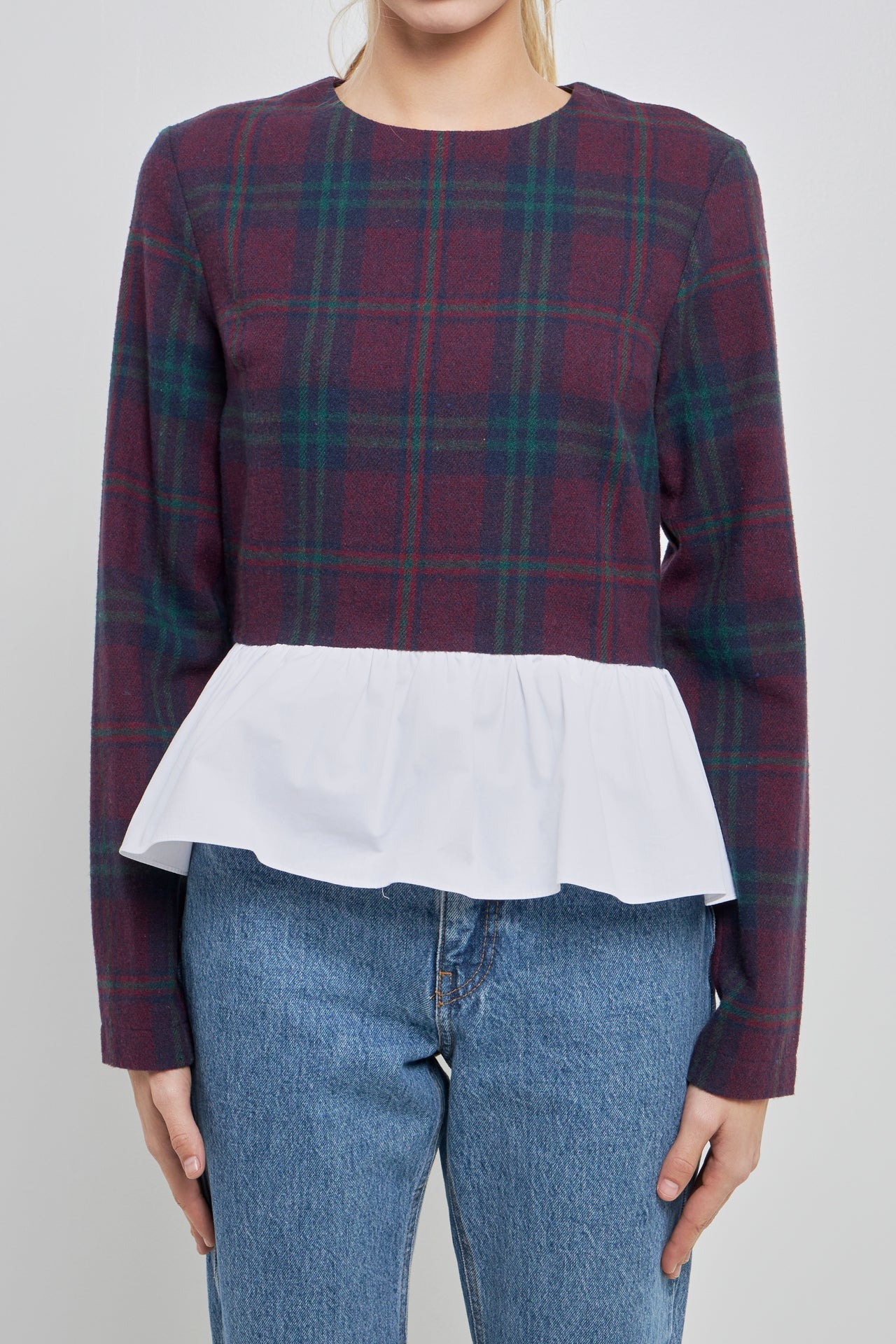 ENGLISH FACTORY - English Factory - Tartan Combo Top - TOPS available at Objectrare