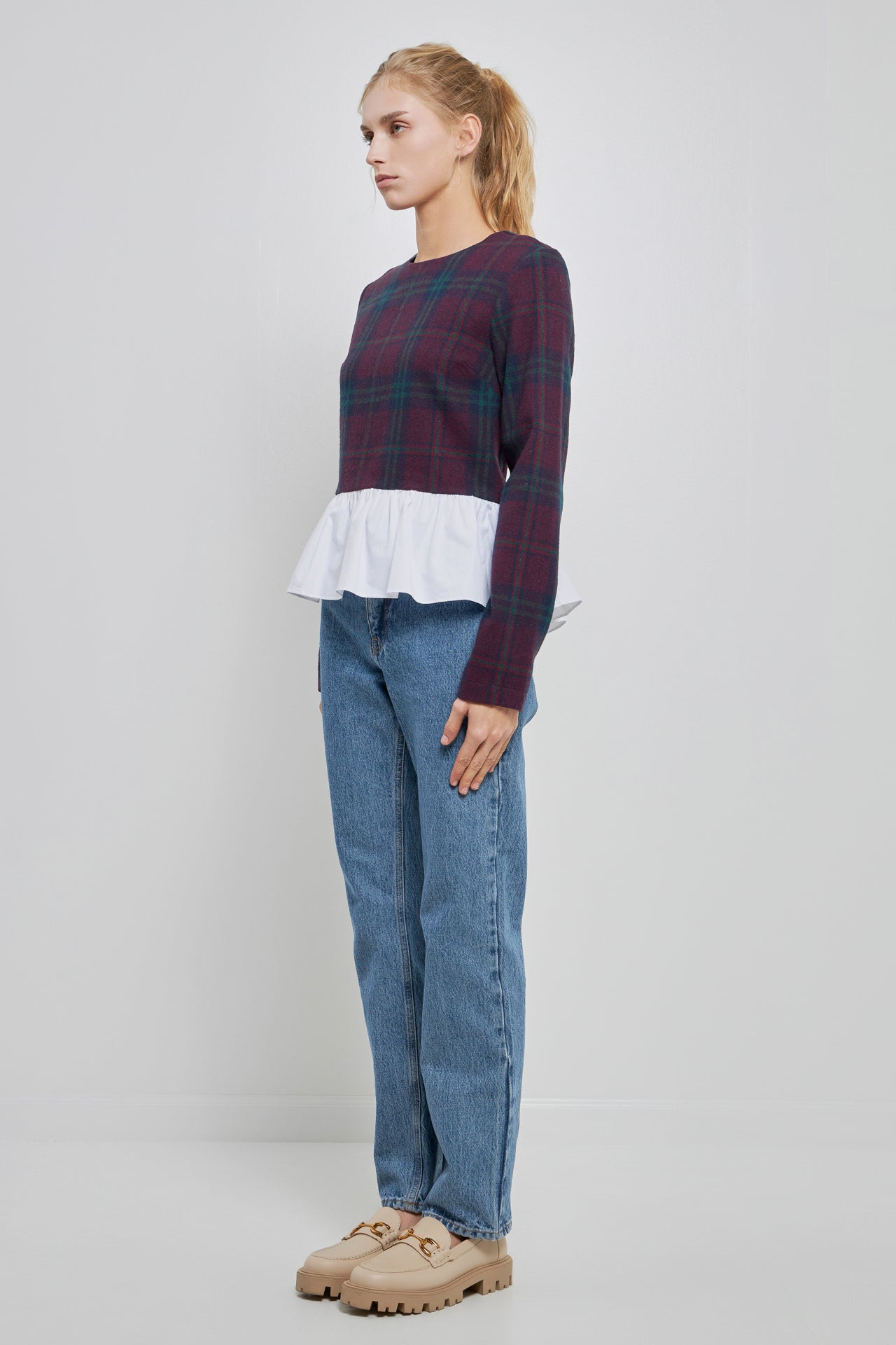 ENGLISH FACTORY - English Factory - Tartan Combo Top - TOPS available at Objectrare